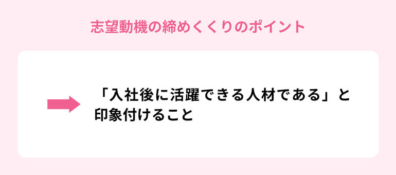 志望動機の締めくくりのポイント