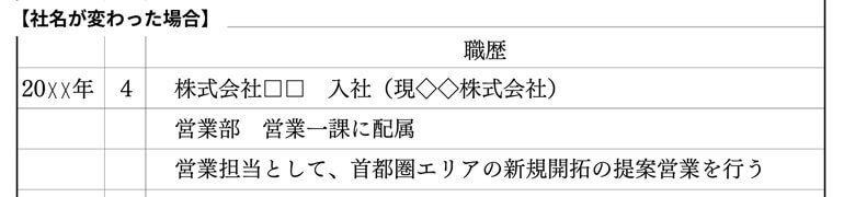 社名が変わった場合の職歴の書き方