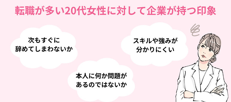 転職が多い20代女性に対して企業が持つ印象