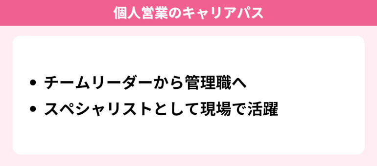 個人営業のキャリアパス