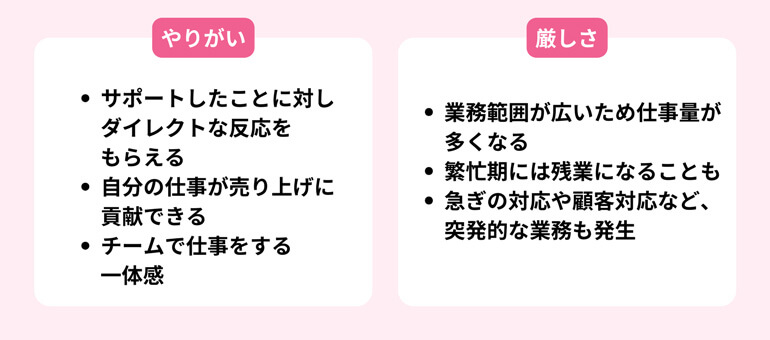 営業事務の仕事のやりがい・厳しさ