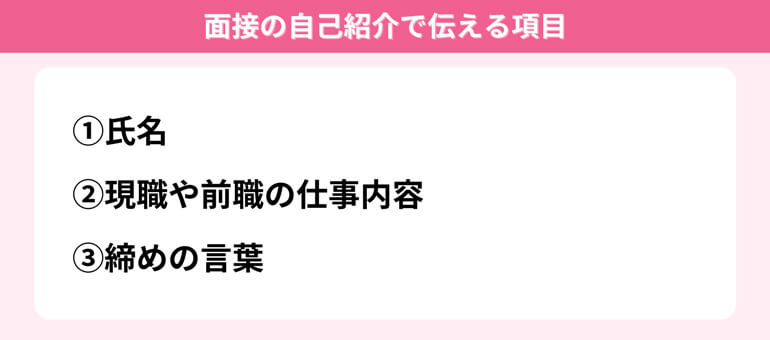 面接の自己紹介で伝える項目